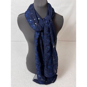 Max Studio Embroidered Scarf/Wrap With Sequins